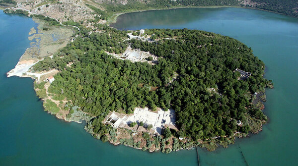 A birds-eye view of the ancient city of Butrint.